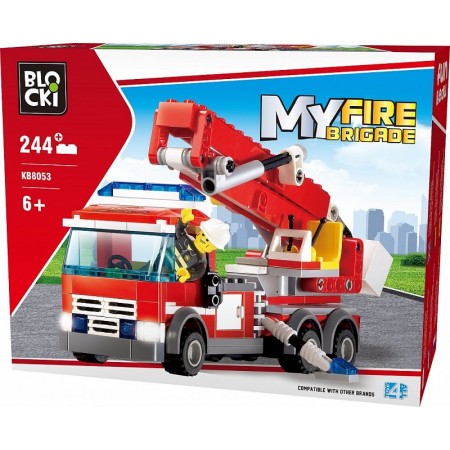 Klocki blocki MyFire straż pożarna auto dźwig 244 el