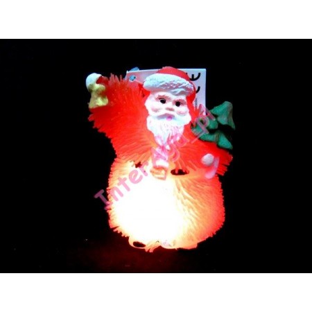 Mikołaj gumowy miękki świecący