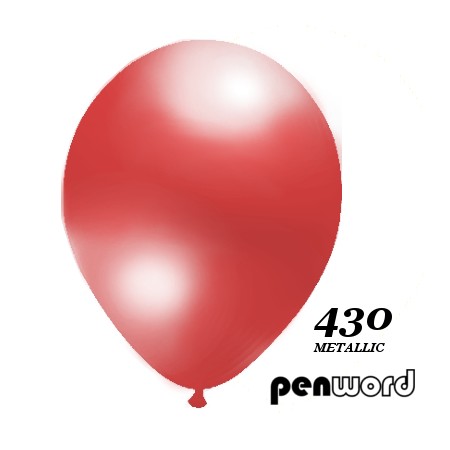 Balon metalik 10" czerwony 100szt.