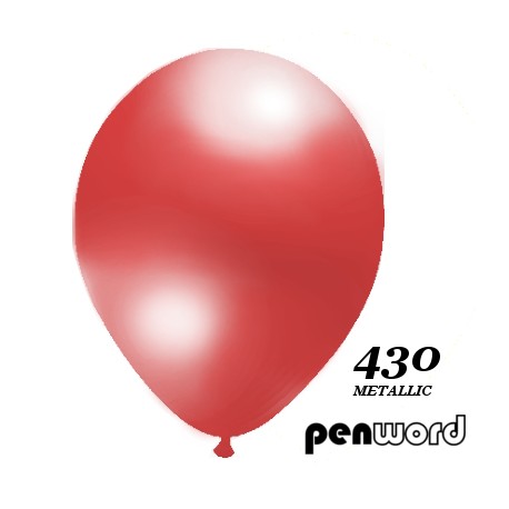 Balon metalik 10" czerwony 100szt.