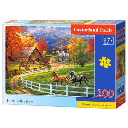 Puzzle 200 el. Horse Valley Farm - Konie na wybiegu