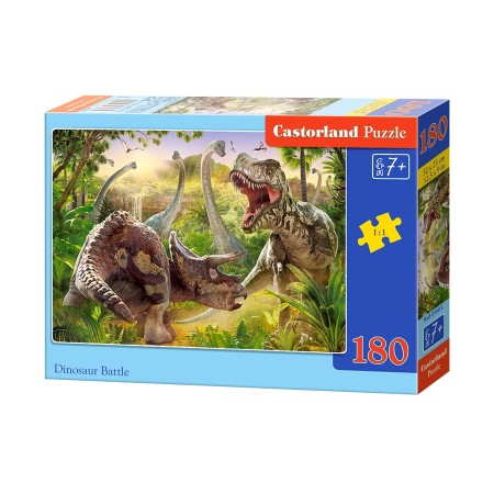 Puzzle 180 el. Dinosaur Battle - Bitwa Dinozaurów