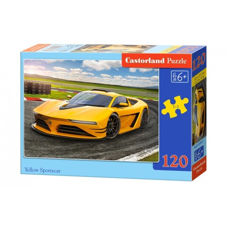 Puzzle 120 el. Yellow Sportscar - Żółte auto sportowe