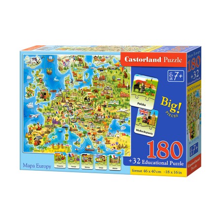 Puzzle edukacyjne 180 el. - Mapa Europy