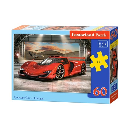Puzzle 60 el. Concept Car in Hangar - Nowoczesny samochód w hangarze