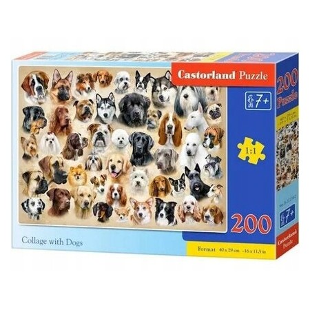 Puzzle 200 el. Collage with dogs - Kolaż z psów